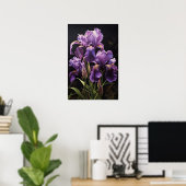 Poster d'impression de l'art floral Irises violet (Bureau à domicile)