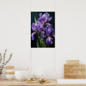 Poster d'impression de l'art floral Irises violet (Cuisine)