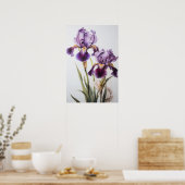 Poster d'impression de l'art floral Irises violet (Cuisine)