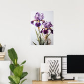 Poster d'impression de l'art floral Irises violet (Bureau à domicile)