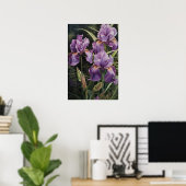 Poster d'impression de l'art floral Irises violet (Bureau à domicile)
