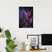 Poster d'impression de l'art floral violet Astilbe (Bureau à domicile)