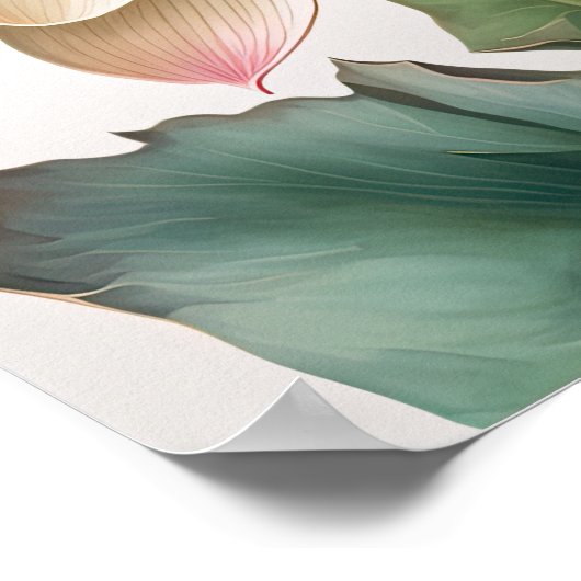 Poster d'impression de l'art Lotus Blanc (Coin)