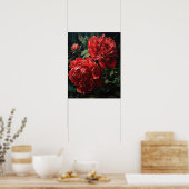 Poster d'impression de l'art Red Peony Flowers (Cuisine)