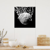 Poster d'impression de l'unique Black White Basket (Cuisine)