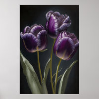 Poster d'impression de papier Tulipes violettes