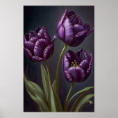 Poster d'impression de papier Tulipes violettes (Devant)