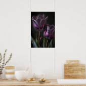 Poster d'impression de papier Tulipes violettes (Cuisine)