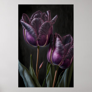 Poster d'impression de papier Tulipes violettes