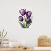 Poster d'impression de papier Tulipes violettes (Cuisine)