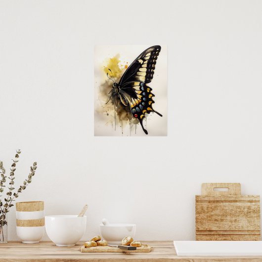 Poster d'impression de papillon Géant Swallowtail (Cuisine)