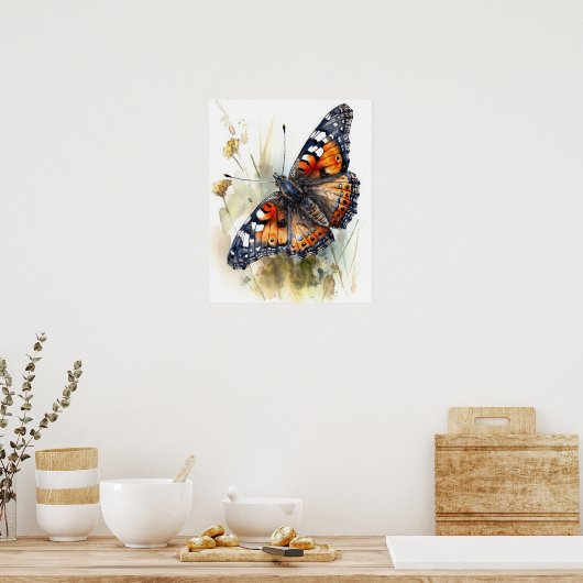 Poster d'impression de papillon Phaon Crescent Art (Cuisine)