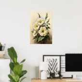 Poster d'impression de pétunias blanc (Bureau à domicile)