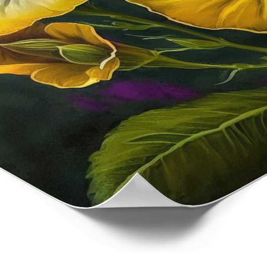 Poster d'impression de pétunias jaune (Coin)