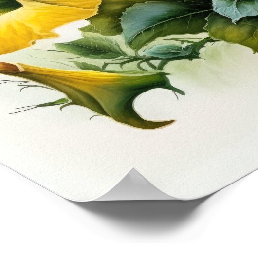 Poster d'impression de pétunias jaune (Coin)