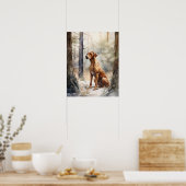 Poster d'impression de Redbone Coonhound Dog Art (Cuisine)