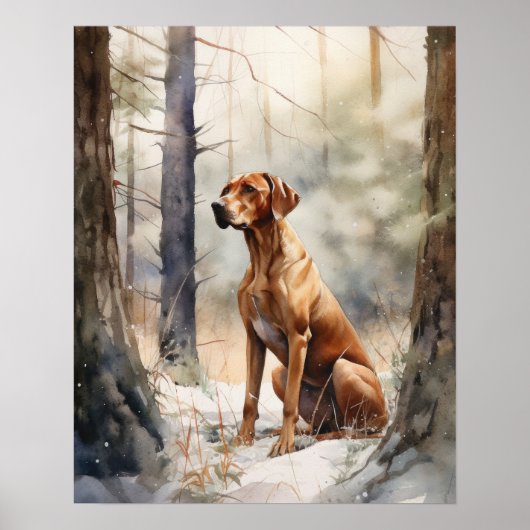 Poster d'impression de Redbone Coonhound Dog Art (Devant)