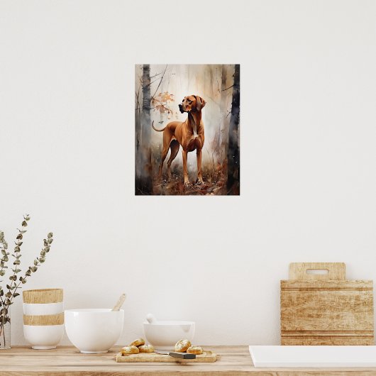 Poster d'impression de Redbone Coonhound Dog Art (Cuisine)