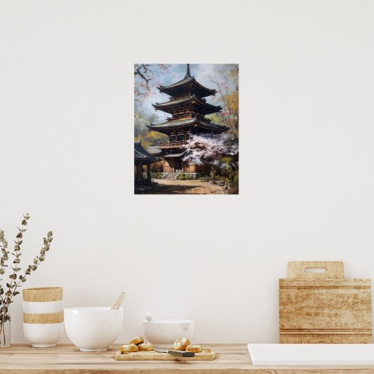 Poster d'impression de Temple Bouddhiste Japonais (Cuisine)
