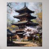 Poster d'impression de Temple Bouddhiste Japonais (Devant)
