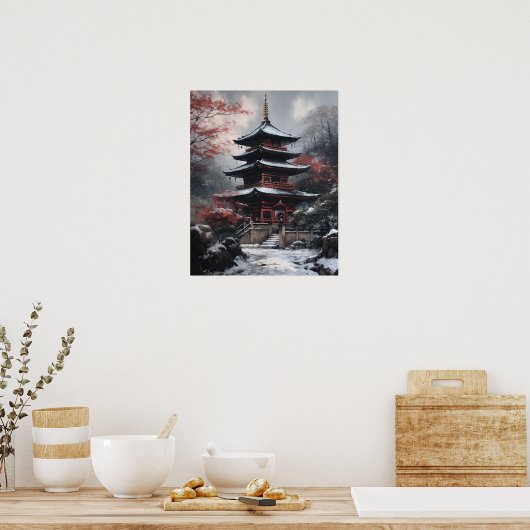 Poster d'impression de Temple Bouddhiste Japonais (Cuisine)