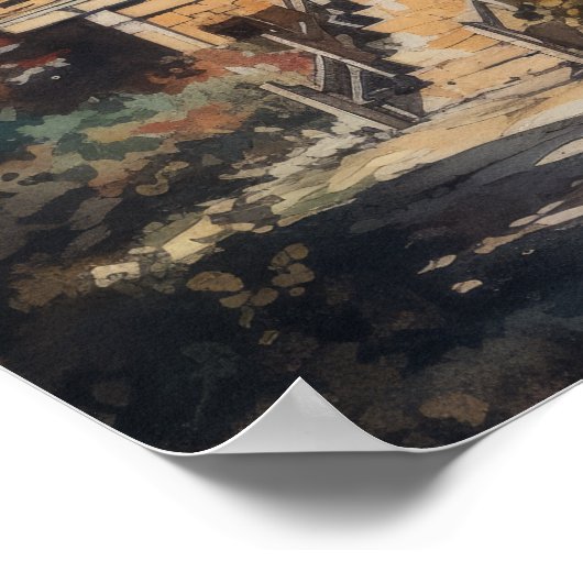 Poster d'impression de Temple Bouddhiste Japonais (Coin)