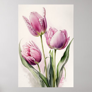 Poster d'impression de Tulipes roses
