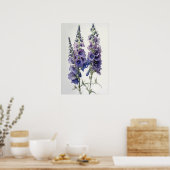 Poster d'impression de violet Delphinium (Cuisine)