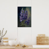 Poster d'impression de violet Delphinium (Cuisine)