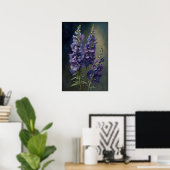 Poster d'impression de violet Delphinium (Bureau à domicile)