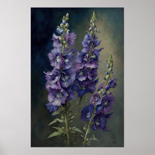 Poster d'impression de violet Delphinium