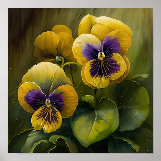 Poster d'impression de violons jaunes (Devant)