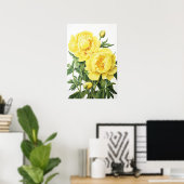 Poster d'impression des peonies jaunes (Bureau à domicile)