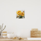 Poster d'impression des peonies jaunes (Cuisine)