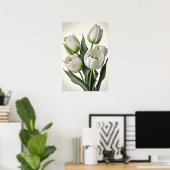 Poster d'impression des Tulipes blanches (Bureau à domicile)