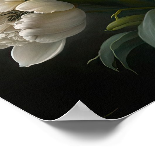 Poster d'impression des Tulipes blanches (Coin)