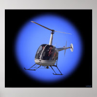 Poster d'impression d'hélicoptère Cool Chopper Pil