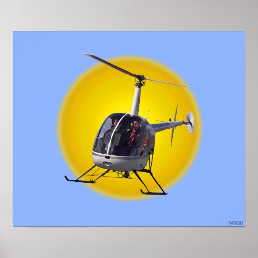 Poster d'impression d'hélicoptère Cool Chopper Pil (Devant)