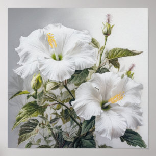 Poster d'impression d'Hibiscus blanc