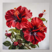Poster d'impression d'hibiscus rouge (Devant)