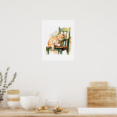 Poster d'impression d'Orange Tabby Cat Art (Cuisine)