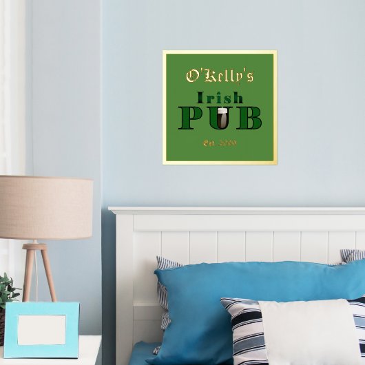 Poster d'impression du pub irlandais Accent Texte  (In situ (chambre))