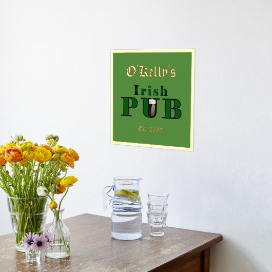 Poster d'impression du pub irlandais Accent Texte  (Couchage (Cuisine))