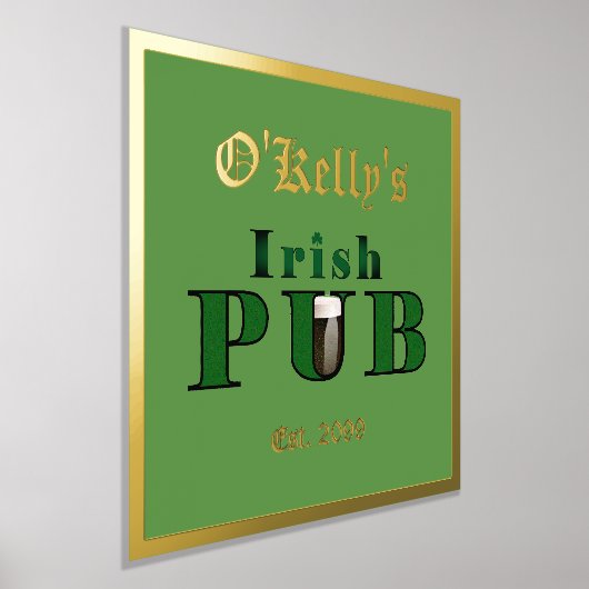 Poster d'impression du pub irlandais Accent Texte (Poser)