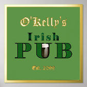 Poster d'impression du pub irlandais Accent Texte  (Recto)