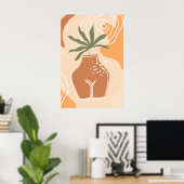 Poster d'impression du vase Curvy Boho Art Abstrai (Bureau à domicile)