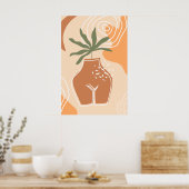 Poster d'impression du vase Curvy Boho Art Abstrai (Cuisine)