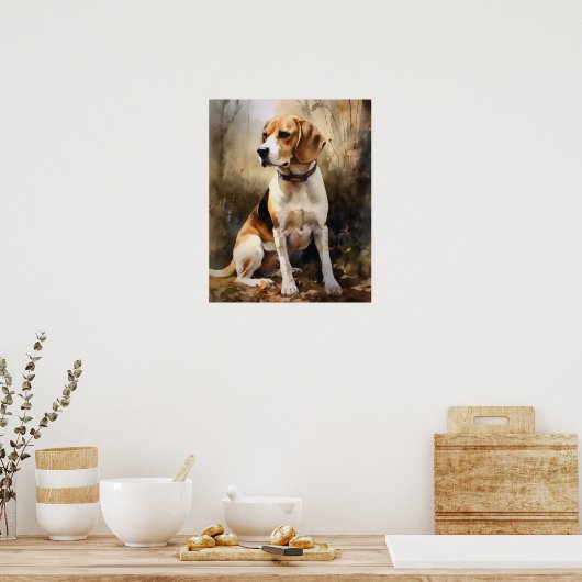 Poster d'impression d'un chien Beagle (Cuisine)