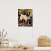Poster d'impression d'un chien de Carlin mignon (Cuisine)