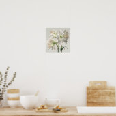 Poster d'impression en blanc Amaryllis Flower Art (Cuisine)